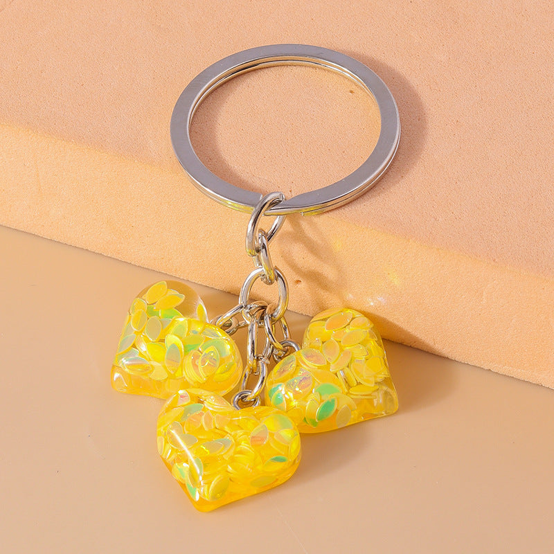 Wholesale Color Love Sequin Keychains